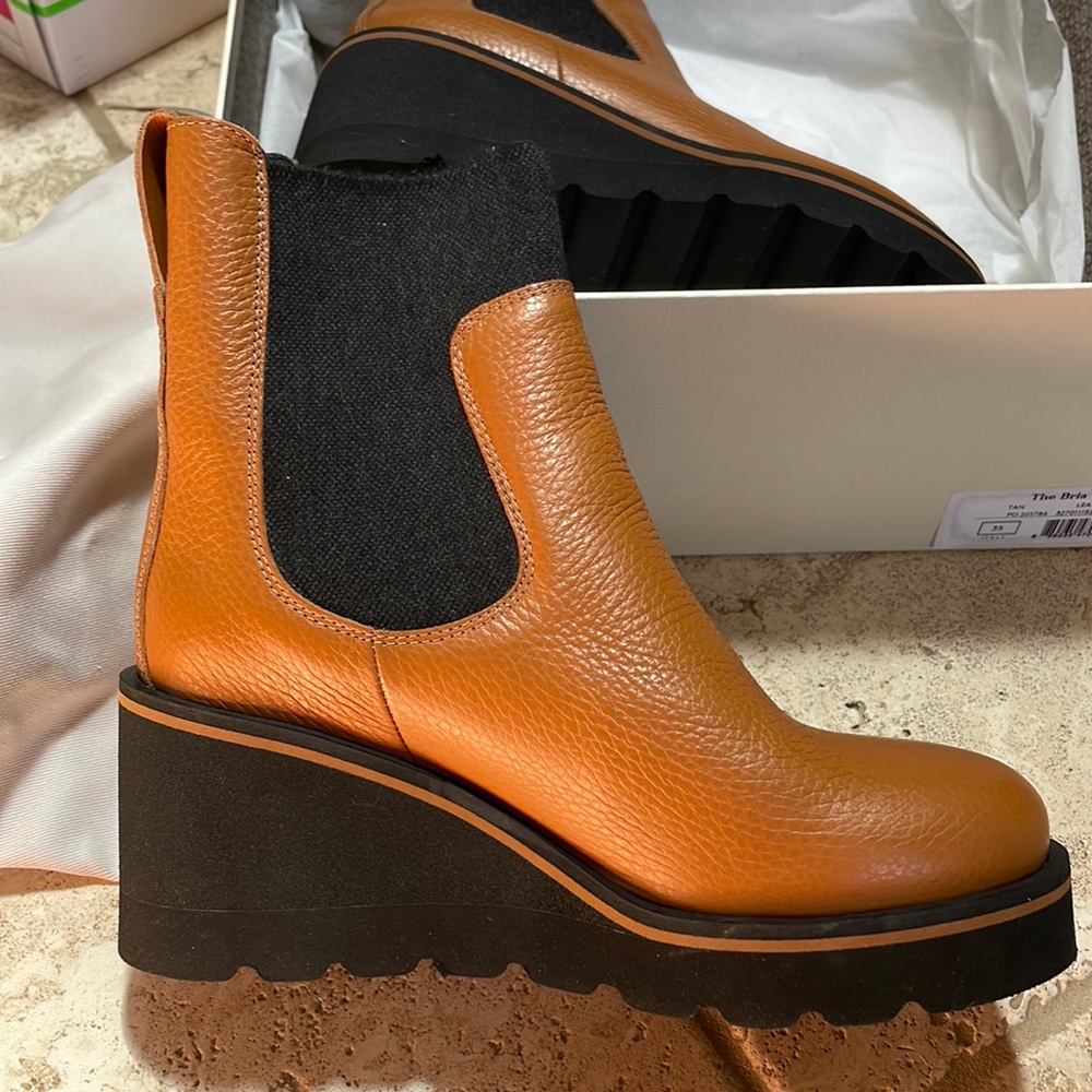 Wedge leather casual bootie - MGemi